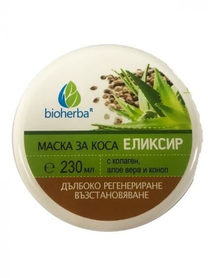 Bioherba Маска коса еликсир/колаген алое вера коноп