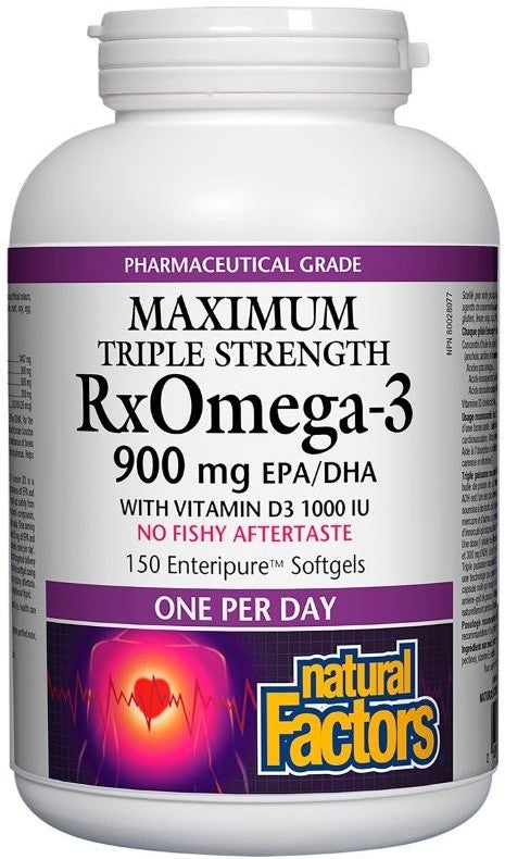 RX Omega-3 with Vitamin D3, 150 капсули, Natural Factors
